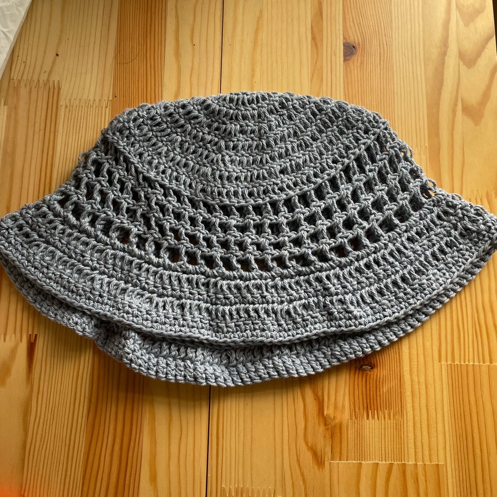 Light Blue Crochet Bucket Hat
